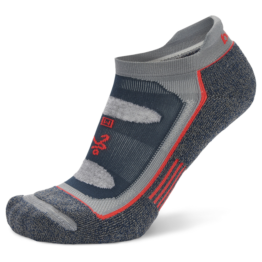 Balega Women/Men/Unisex Blister Resist No Show Running Socks Grey Red - Picture 10 of 13