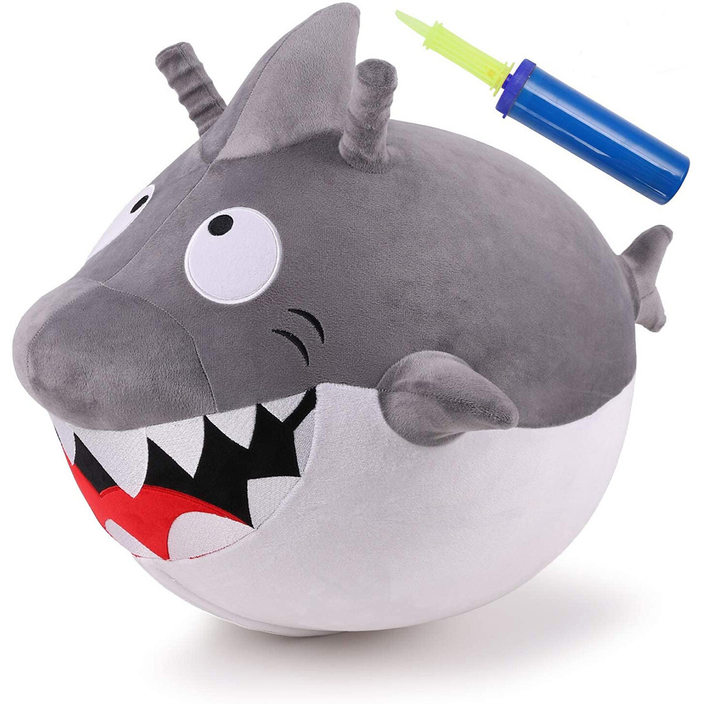 iPlay iLearn 33cm Bouncy Shark Plush Inflatable Ride-On Kids Play