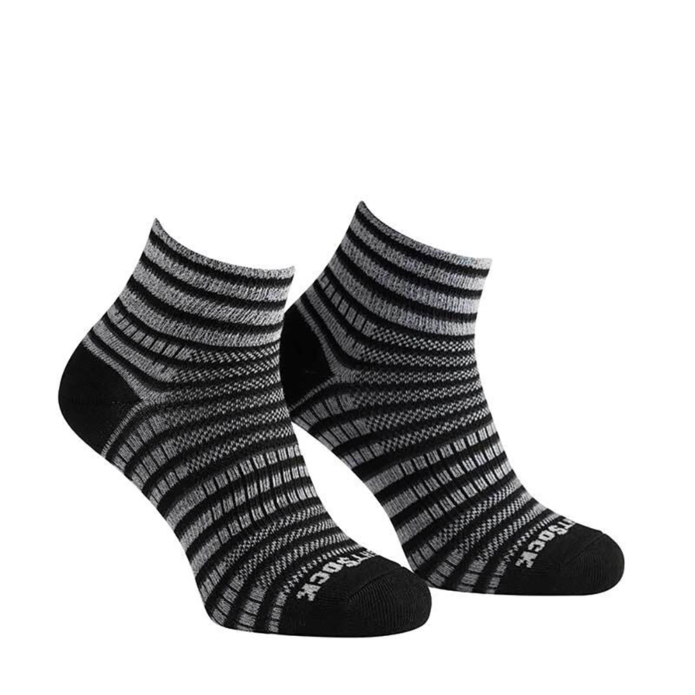 Wrightsock Coolmesh II Stripe Black/White Running/Training Socks - Picture 4 of 5