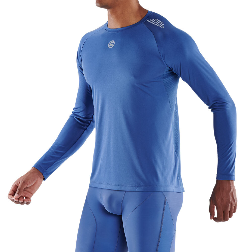 Skins Series 3 Mens Long Sleeve Top Sport Activewear/Training/Gym/Fitness Blue - Picture 7 of 9