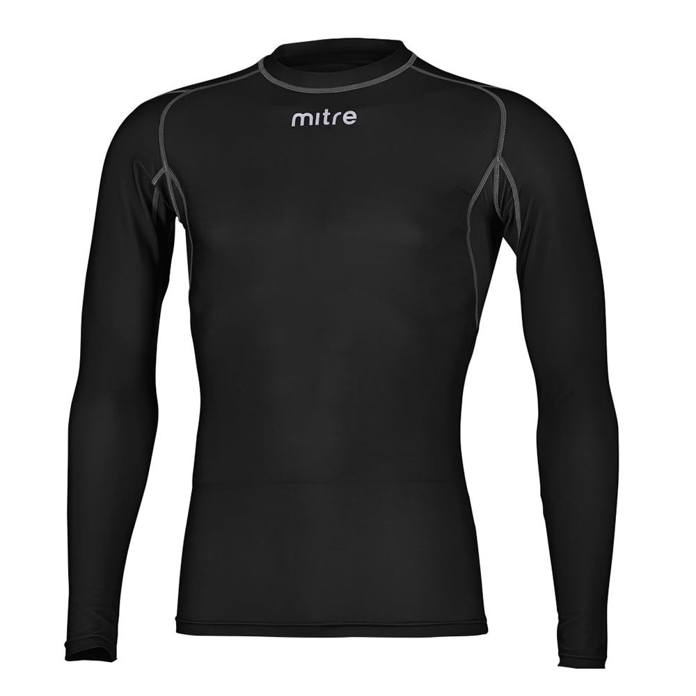 Mitre Neutron Base Layer Black Compression Long Sleeve Top Mens Gym/Sportswear - Picture 8 of 8