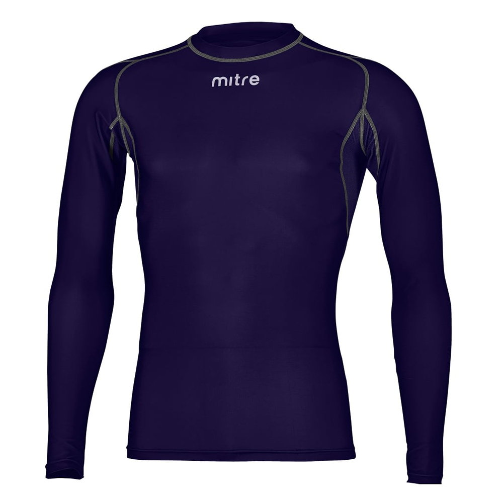 Mitre Neutron Base Layer Navy Compression Long Sleeve Top Mens Gym/Sportswear - Picture 8 of 8