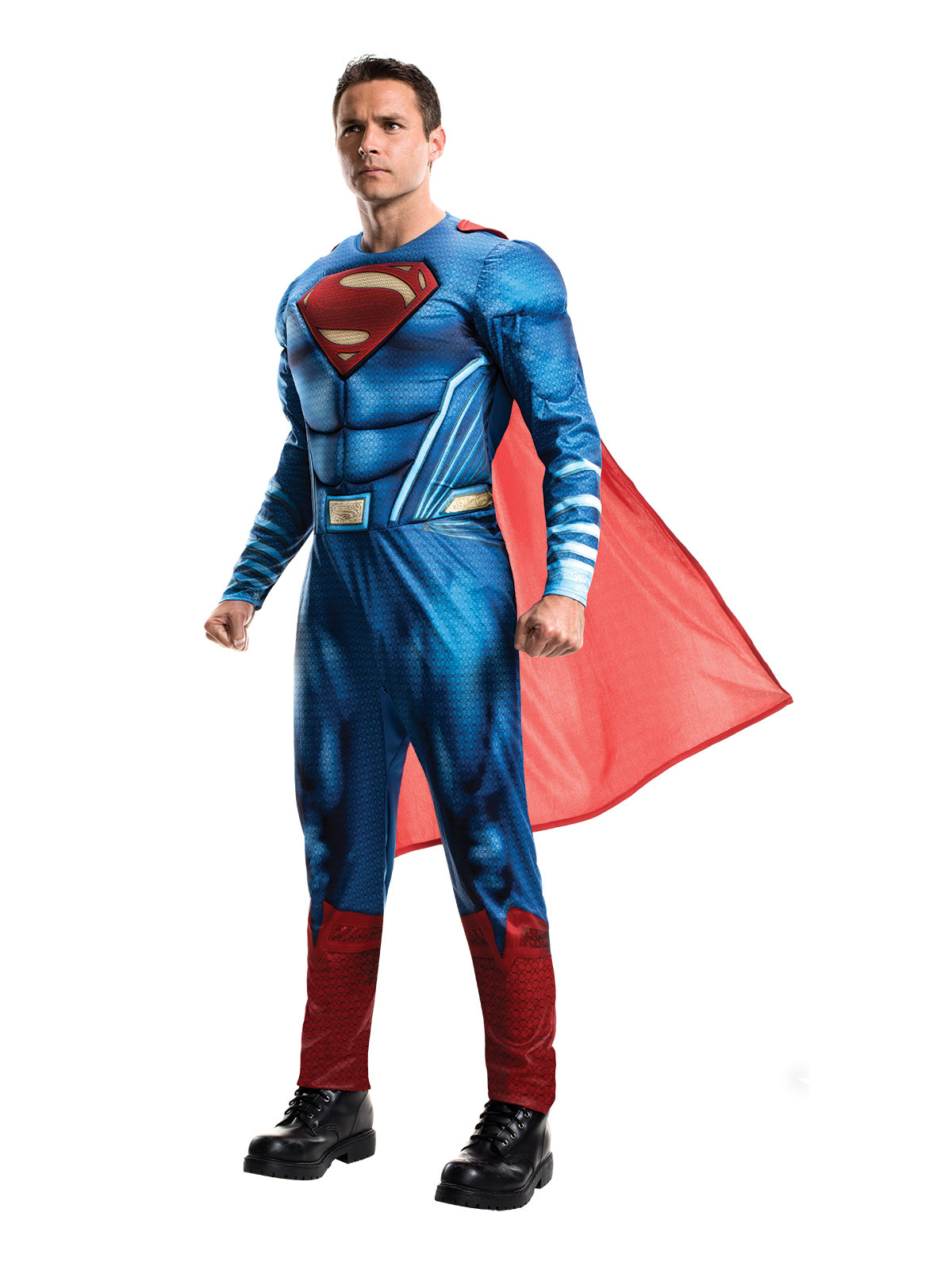 Superman Doj Adult Dress Up Halloween Party Costume Jumpsuit - Picture 6 of 6