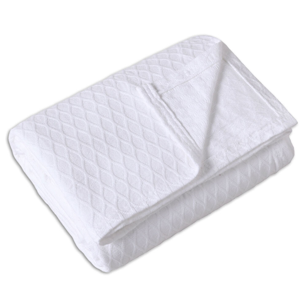 Onkaparinga Heirloom Bamboo Cotton Blanket White - Picture 4 of 4