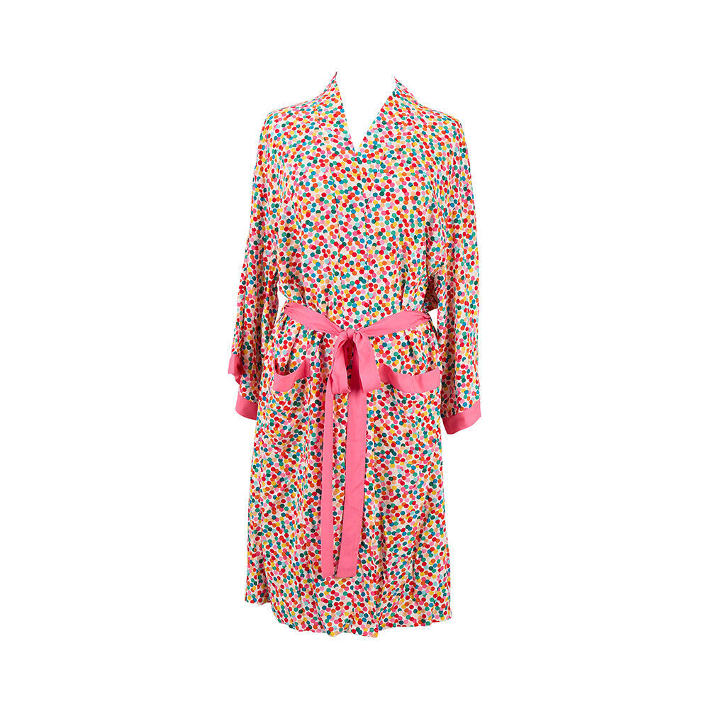Annabel Trends Womens Oversized Long Sleeved Viscose Kimono Robe - Confetti - Picture 7 of 8