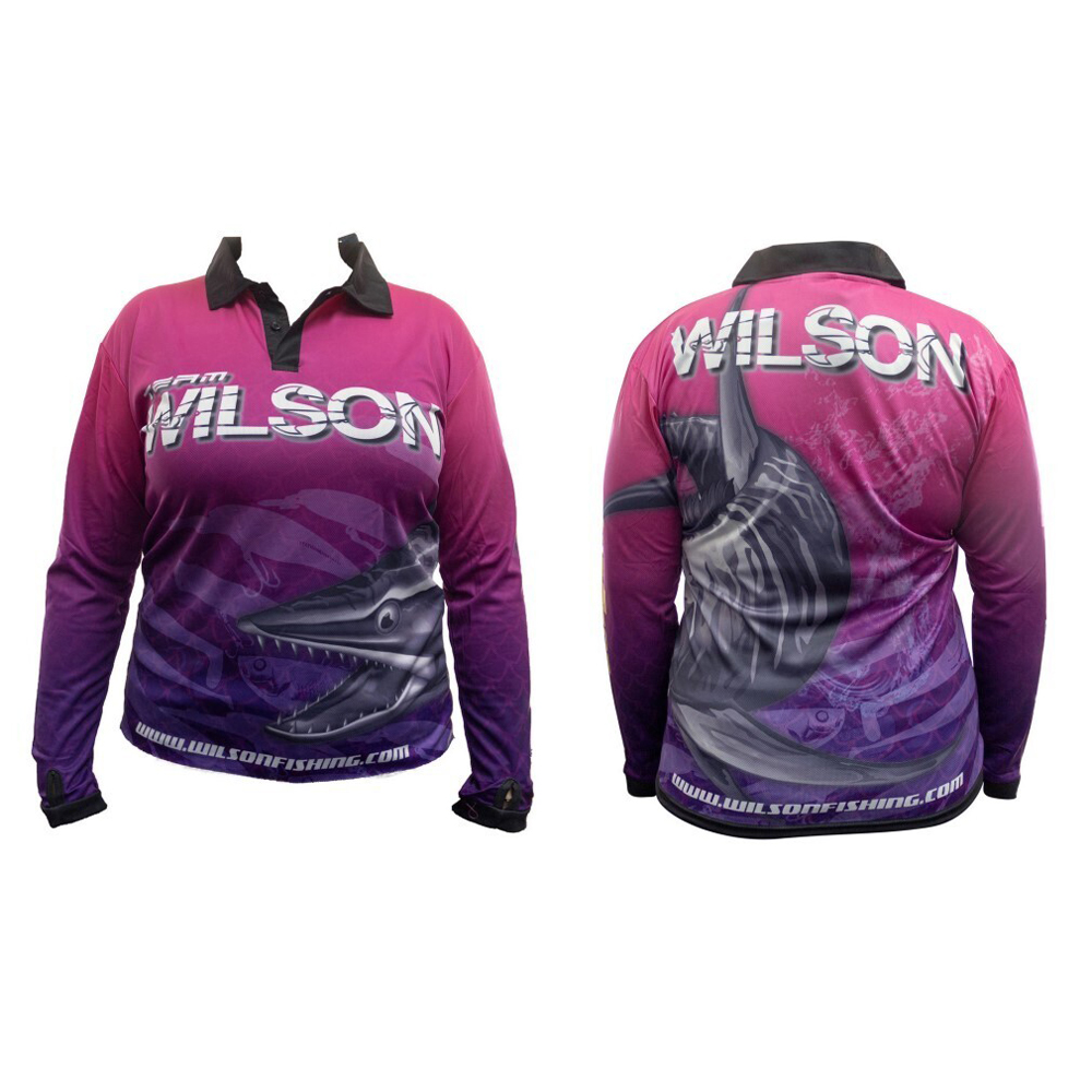 WILSON Team Pink/Purple Tournament Long Sleeve Fishing Shirt - Fishing Jersey - Picture 11 of 12