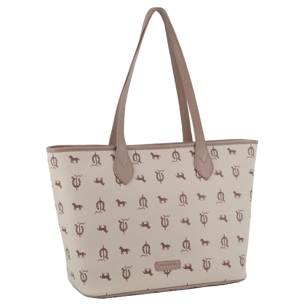 Pierre Cardin Women's Canvas Print/Leather Trim Shoulder Tote Bag 41cm - Picture 3 of 4