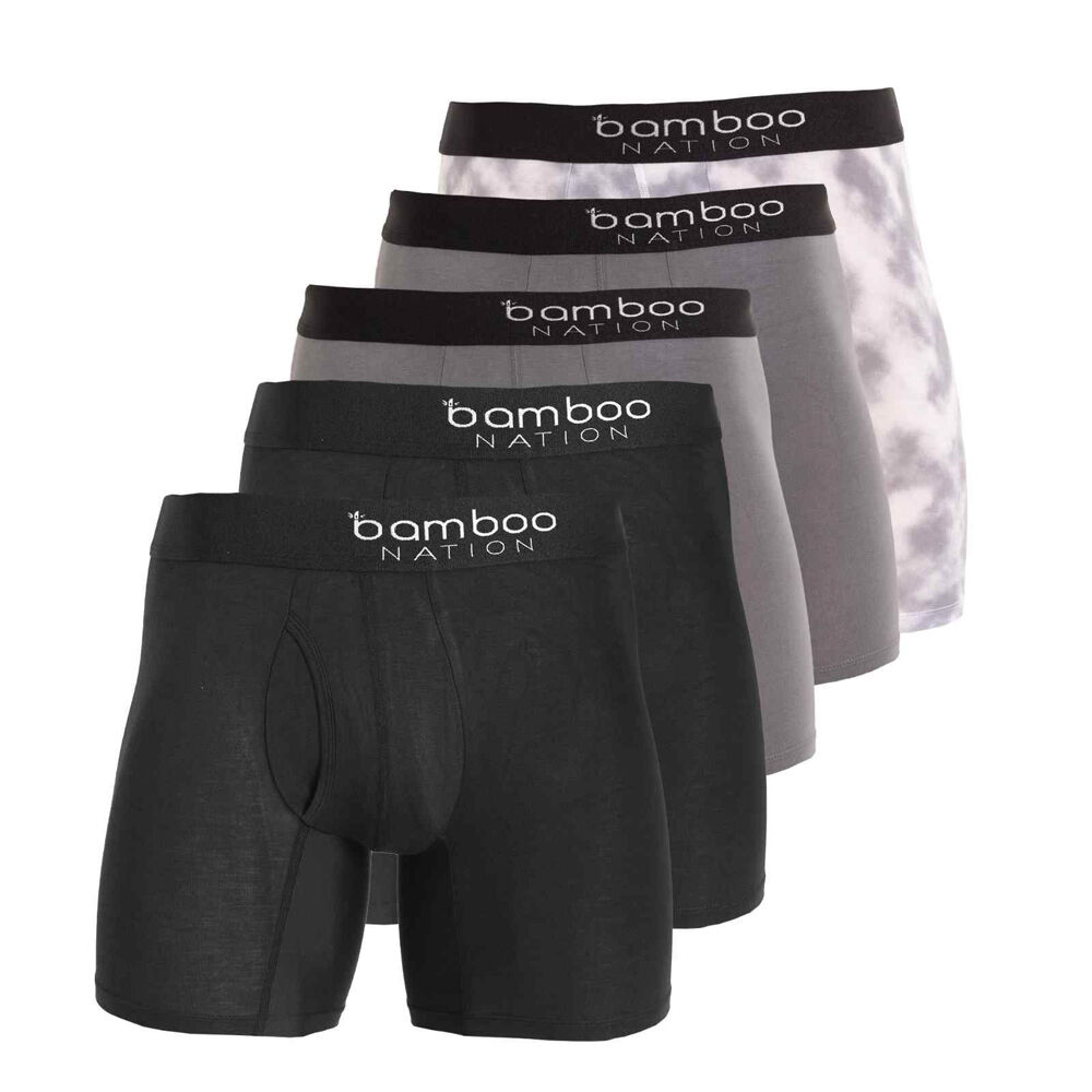 5pc Bamboo Nation Men's Boxer Brief Trunks Underwear Undies Shorts Set Multi - Picture 15 of 16